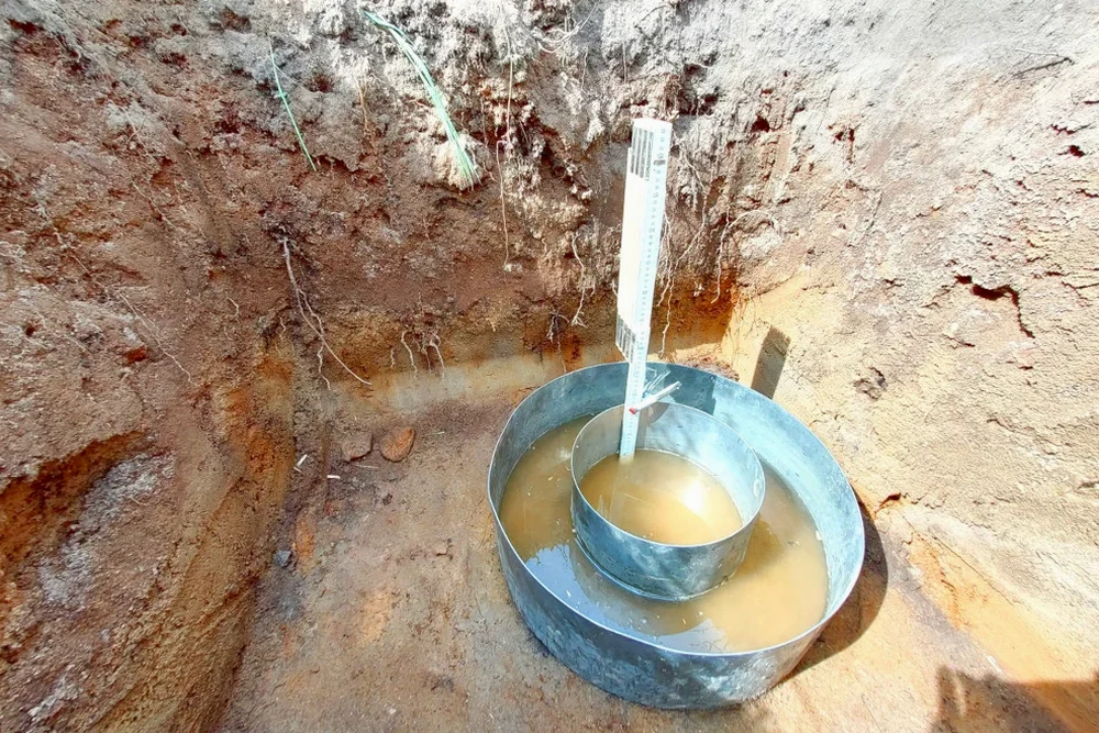 Illustrative image of Infiltration test (Porchet/Double-ring infiltrometer) in Chandler